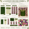 Ganpati Decor Combo – Artificial Greenery, Flower Panels & Hanging Flowers