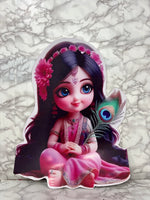 Cute Radha Cartoon Sunboard Cutout – Krishna Theme Decorative Standee for Events & Home Decor (Size -2 feet)