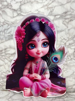 Cute Radha Cartoon Sunboard Cutout – Krishna Theme Decorative Standee for Events & Home Decor (Size -2 feet)