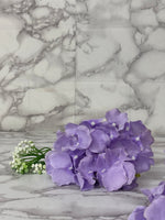 Artificial Purple Hydrangea Flower Heads – Premium Silk Decorative Flowers (Pack of 50)