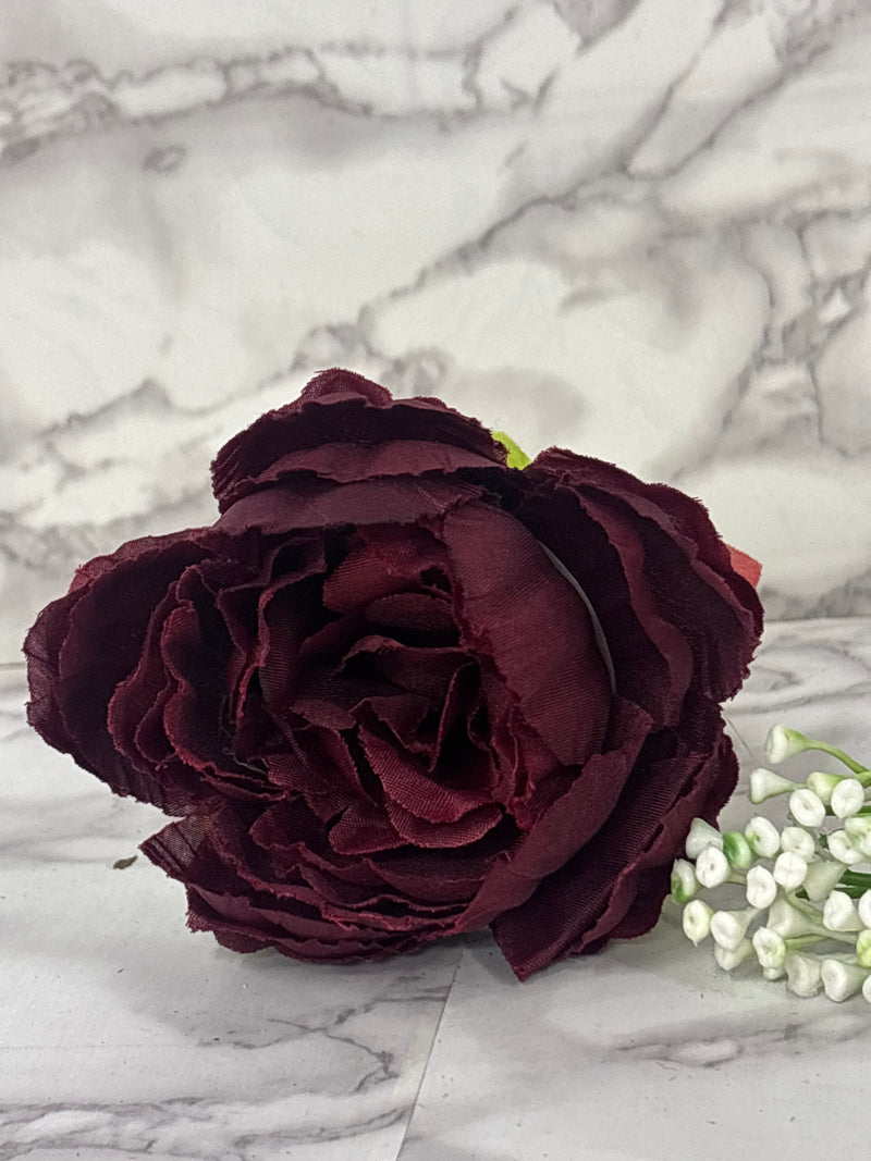 Luxury Artificial Burgundy Peony Flower – Premium Silk Floral Decor