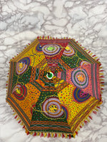 Colorful Handmade Traditional Umbrella – Decorative Ethnic Parasol with Tassels