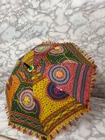 Colorful Handmade Traditional Umbrella – Decorative Ethnic Parasol with Tassels