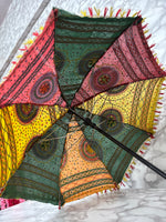 Colorful Handmade Traditional Umbrella – Decorative Ethnic Parasol with Tassels