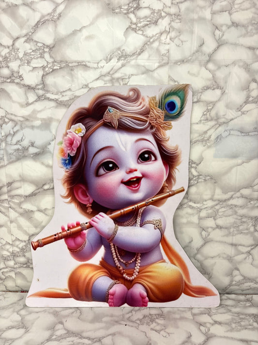 Baby Krishna Cutout Standee – Cartoon Bal Krishna Decor for Events & Home Decoration (Size- 2 feet)