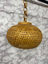Handwoven Bamboo Hanging Lamp Shade – Rustic Boho Pendant Light Cover for Home Decor