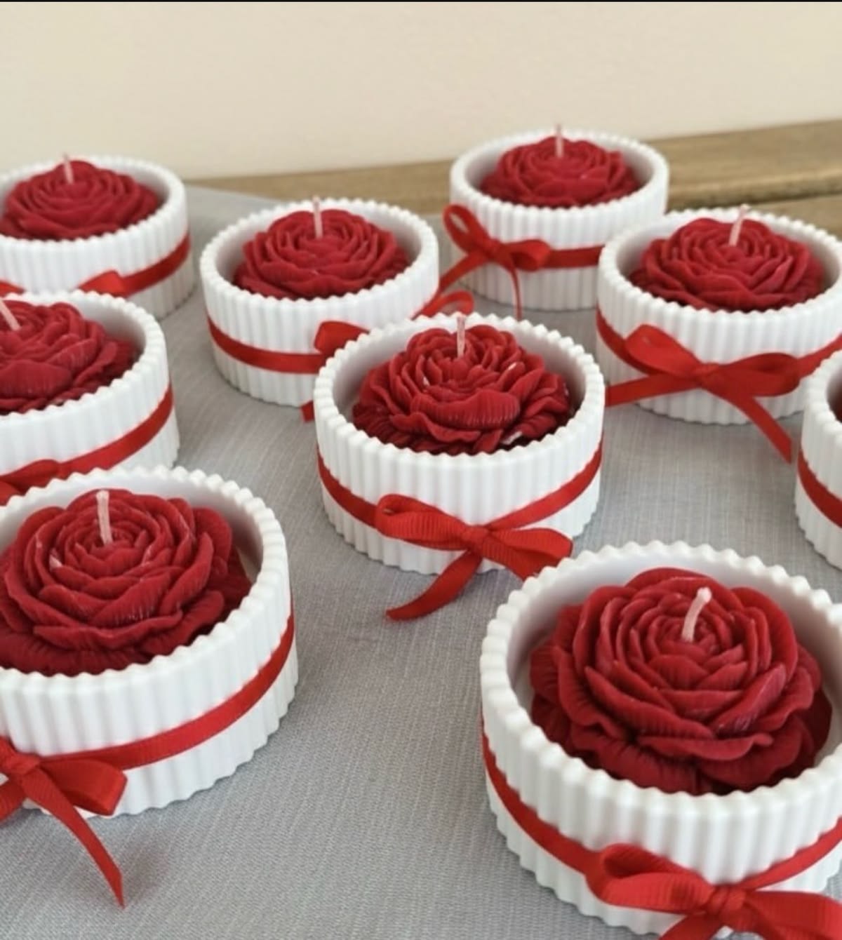 Handcrafted Rose Flower Candles in Elegant Gift Box – Romantic Decorative Candle Set of 2
