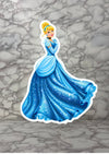Princess Theme Glitter Cutout Decoration | Blue Princess Party Standee (Height 3ft)